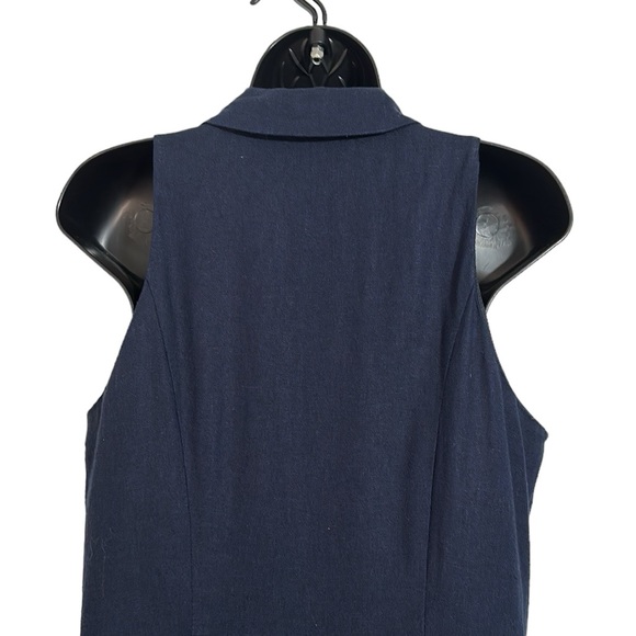 Asos Navy Blue Linen Blend Wide Leg Jumpsuit Sz 10 - Picture 7 of 10